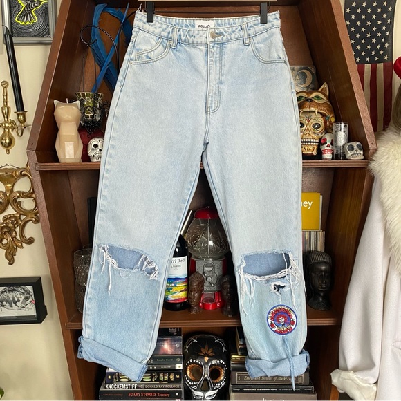 Rolla’s Grateful Dead Bertha Patch Original High Rise Straight Denim Jeans 29